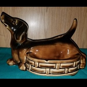 Vintage ceramic dachshund planter